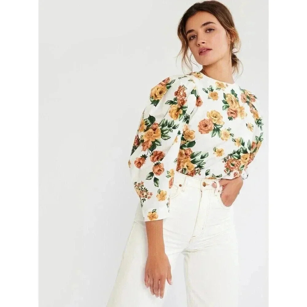 Millie Resort And Travel Lila Top in Antique Rose Floral Size Small NWT